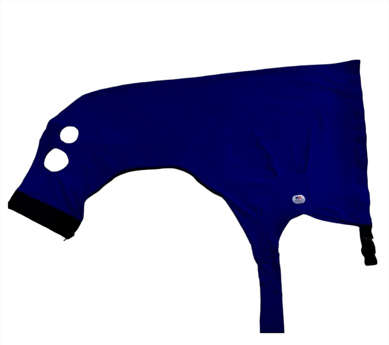 Majestic Ally Stretch Lycra Horse Hood with Zipper Medium Royal Blue - BeesActive Australia