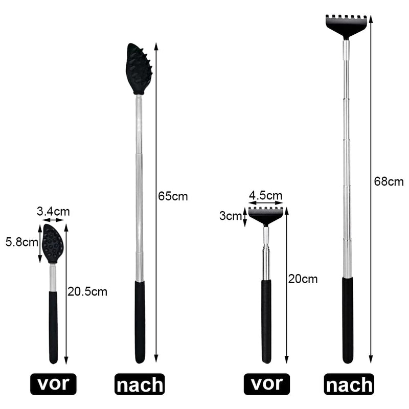 LdawyDE Back Scratcher, 2 Pack Telescopic Back Scratchers for Men Women Portable Backscratcher, Smooth Scratching Head, Non-Slip Handle, Safe Practical - BeesActive Australia