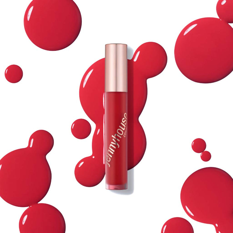 JENNYHOUSE World Volume Coating Tint 4.5ml - Long Lasting Shining Moisture Lip Tint with Matte Finish, Vegan, Natural Ingredients, Non-Sticky, Waterproof, Non-Smudging #02 SHANGHAI SUNSET RED - BeesActive Australia