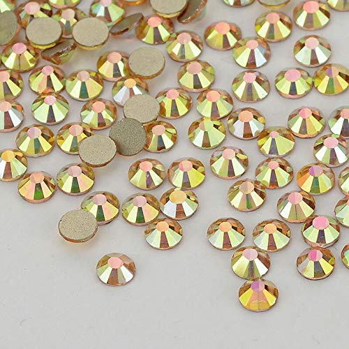 Famleaf Metal Sunlight Effects Crystal AB Glass Nail Rhinestones Non-hotfix Flatback Rhinestone For Nails Art Clothes (SS6,1440 pieces) SS6 - BeesActive Australia