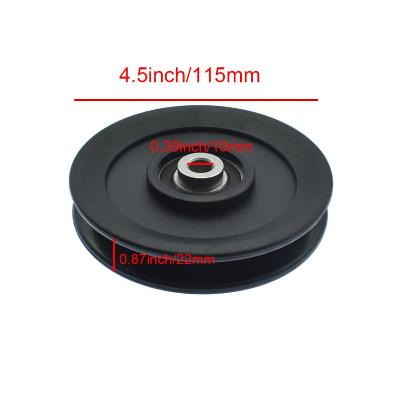 YQSDG 4.5"/115MM Universal Nylon Pulley Wheel Bearing Pulley Wheel wear‑Resistant for Cable Machine Gym Equipment Part Garage Door Fitness Equipment Home Gyms - BeesActive Australia