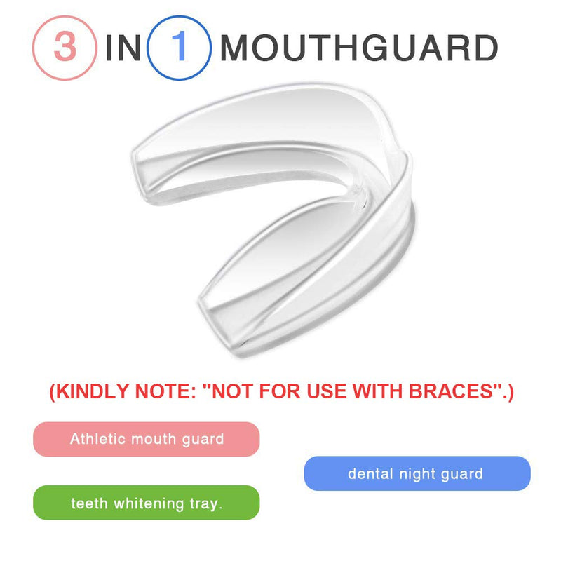 [AUSTRALIA] - Coolrunner Mouth Guard Sports, 10 Pack Athletic Mouth Guards, Professional Moldable Youth Mouthguard for Maximum Protection, Customizable for Comfort(12 Years or Older) Transparent 