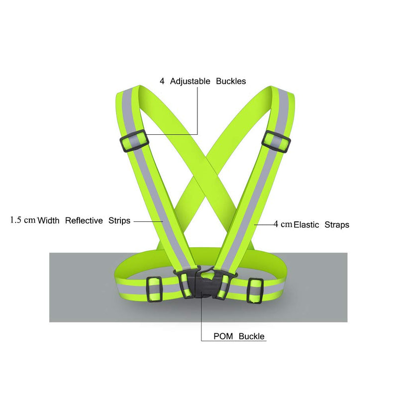 HYCOPROT Reflective Vest 1 Pack Safety Gear with High Visibility Adjustable Straps for Running, Jogging, Cycling, Hiking, Walking, Multicolor Optional (Black(1 pcs)) Black(1 pcs) - BeesActive Australia