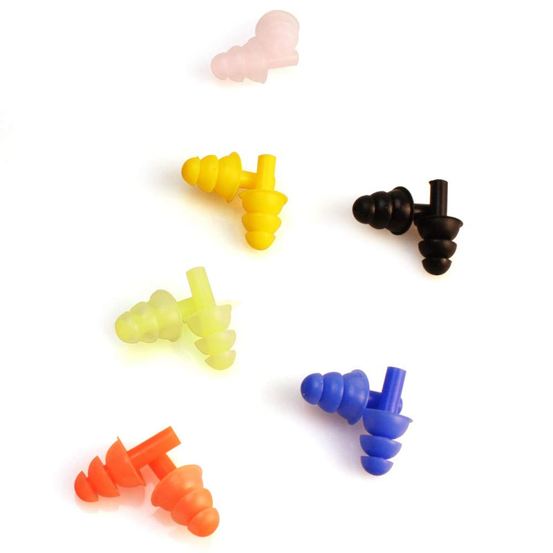 Pinky Time 6 Sets Waterproof Silicone Swimming Earplugs and Nose Clip for Adults Children Age 7+ Earplugs Only（6 Pack） - BeesActive Australia