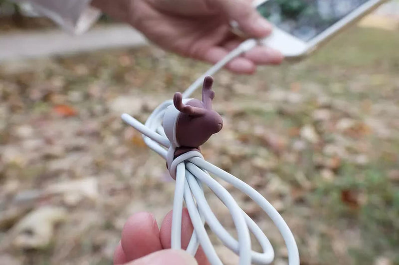Magnetic Animal Cable Wraps, Hedgehog and Elk, Multipurpose, Cute Design, Flexible and Durable - BeesActive Australia