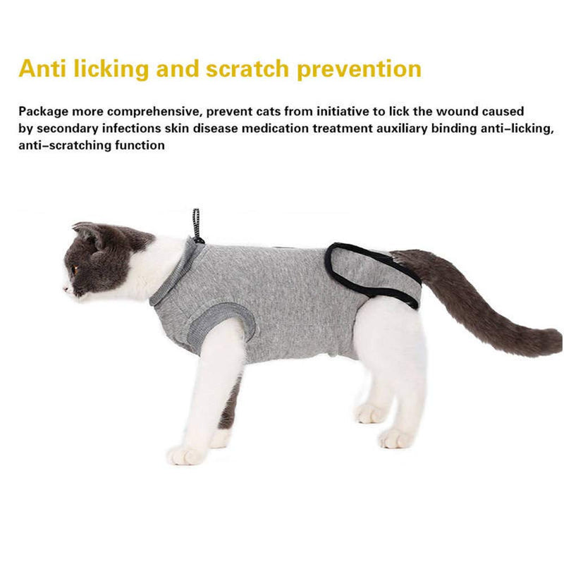 DogLemi Cat Recovery Suit for Abdominal Wounds and Skin Diseases, Professional After Surgey Wear Soft Comfort E-Collar Cone Alternative for Small Medium Cats Kitten Wounds Skin Diseases S - BeesActive Australia