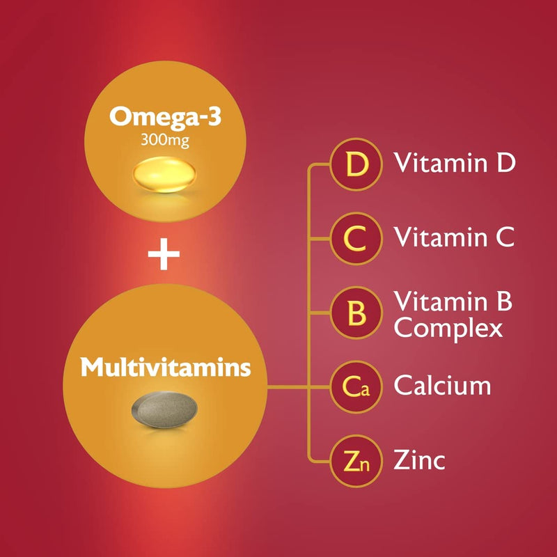 Seven Seas Omega-3 & Multivitamins Man 50+, 30-Day Duo Pack, Pack of 60 Omega-3 & Multivitamins Man 50+ - BeesActive Australia