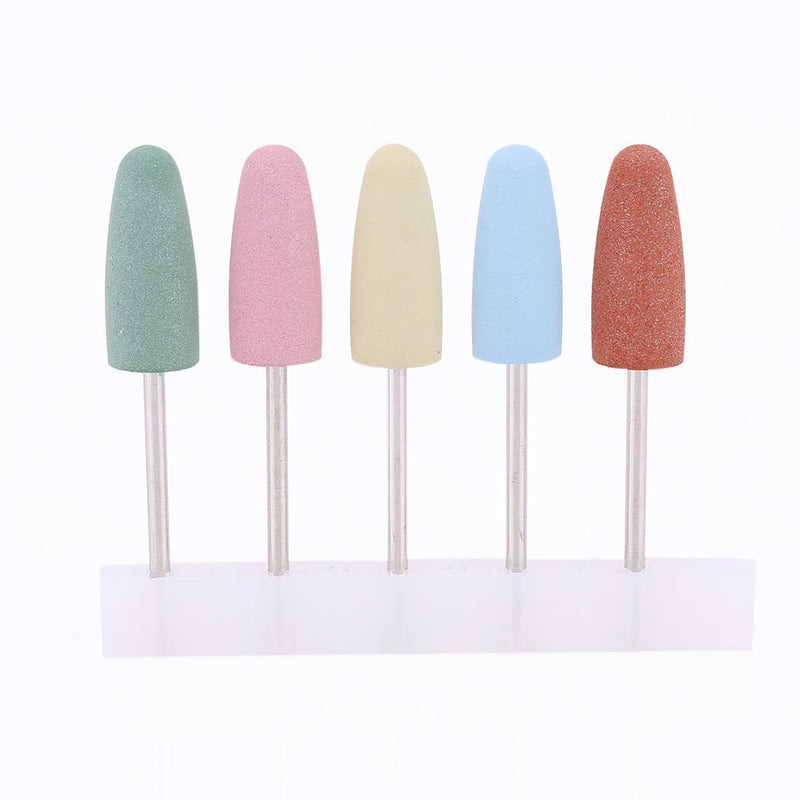 Nail Drill Bits, Nail Art Silicone Polisher, 5pcs Nail Art Silicone Polisher Nail Grinders Drill Bits Manicure Machine Tools for Nail Grinding and Trimming - BeesActive Australia