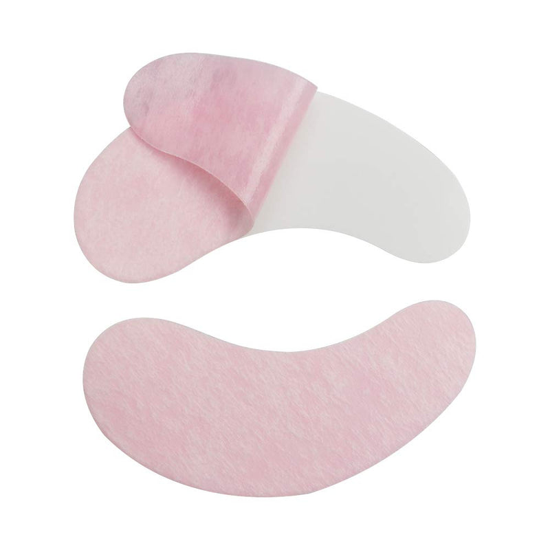 100 Pairs Hydrogel Under Eye Gel Patches Lint Free Eye Lash Pads Eyelash Extension Tool Mask Eyepads, Transparent/Pink Transparent-Pink - BeesActive Australia