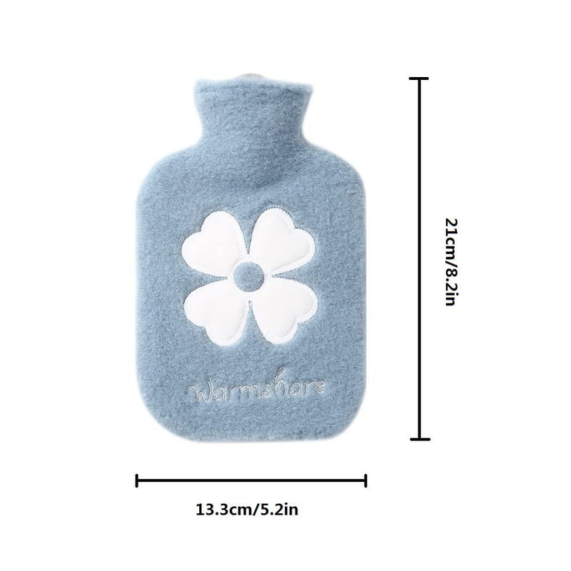 Hot Water Bottle with Cover, 500ML Small,Wearable,Mini, Great Gift for Women, Seniors & Children (Blue) Blue - BeesActive Australia
