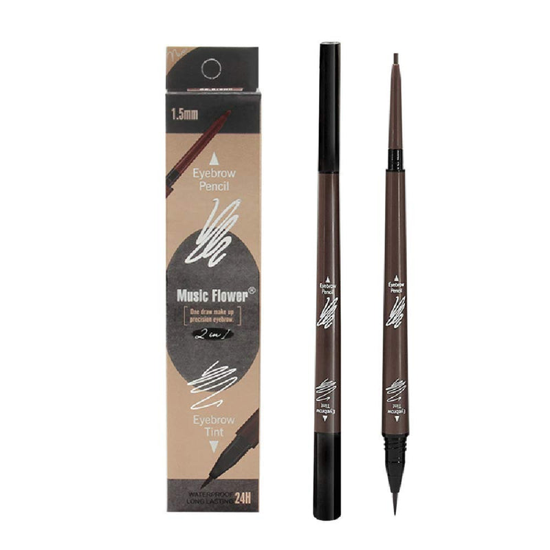 2 in 1 Eyebrow Pencil Tint 1.5mm Fine Tip Microblading Pen Waterproof 24h Long-lasting (Pack of 1) Pack of 1 Brown - BeesActive Australia