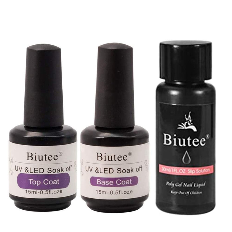 Biutee Nail Extension Gel Kit 15ml Pink Clear Colors Poly Nail Gel kit with 30ml Slip Solution 15ml Base and Top Coat Nail File And Nail Pen Builder Gel Pro Painless Poly Gel Long Lasting - BeesActive Australia