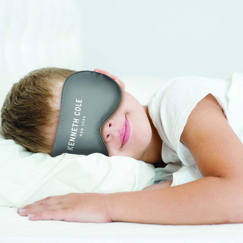 Kenneth Cole Satin Eye Mask - Eyeshade with Elastic Strap Blocks Light Like A Boss and Gets You The Best Night's Sleep Ever Grey - BeesActive Australia