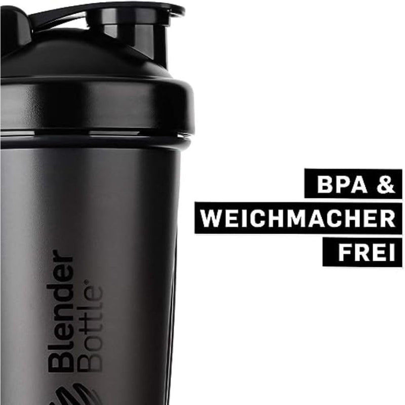 BlenderBottle Classic Shaker Bottle Perfect for Protein Shakes and Pre Workout, Black, 20oz 20-Ounce (Pack of 1) - BeesActive Australia