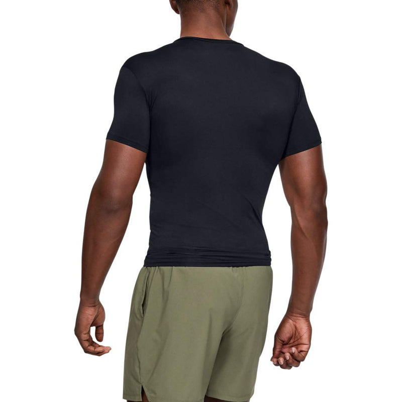 Under Armour Mens Tac Heatgear Compreshort Sleeveion Tee Large Black (001)/Clear - BeesActive Australia