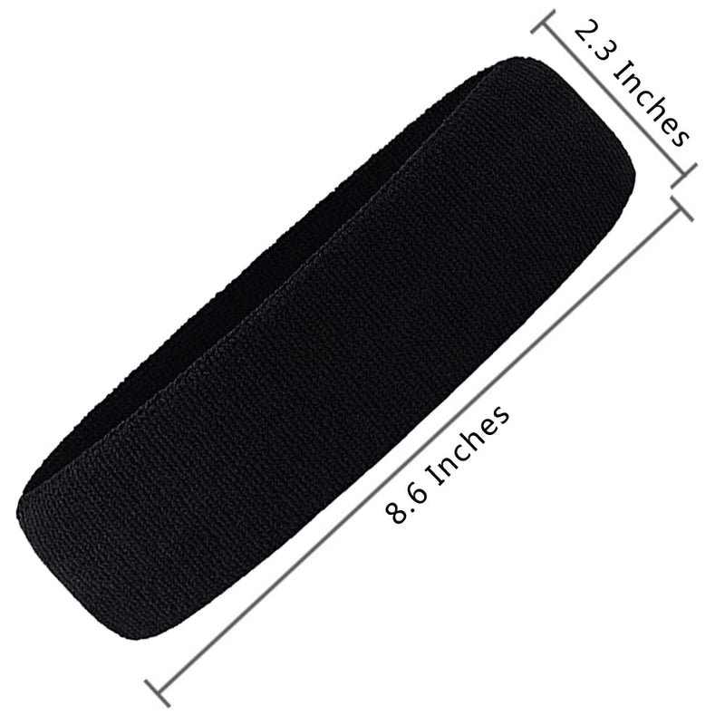 3 Pack Men & Women Sweatband Headband Terry Cloth Moisture Wicking for Sports Tennis Gym Work Out White,Black,Gray - BeesActive Australia