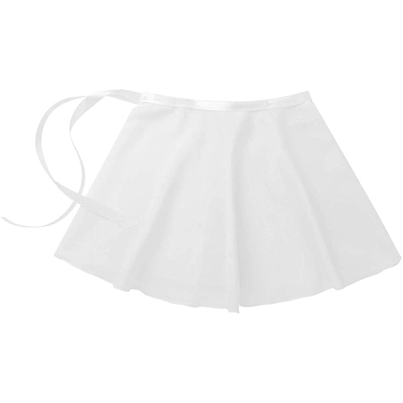 KKmeter Kids Girls Ballet Dance Skirts Sheer Chiffon Wrap for Dancing Skating White 4-6 - BeesActive Australia