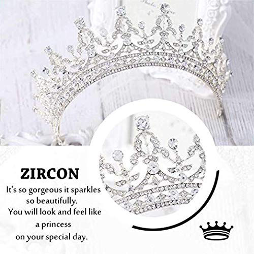 Edary Wedding Crowns for Brides with Rhinestones Royal Bridal Headpiece Silver - BeesActive Australia
