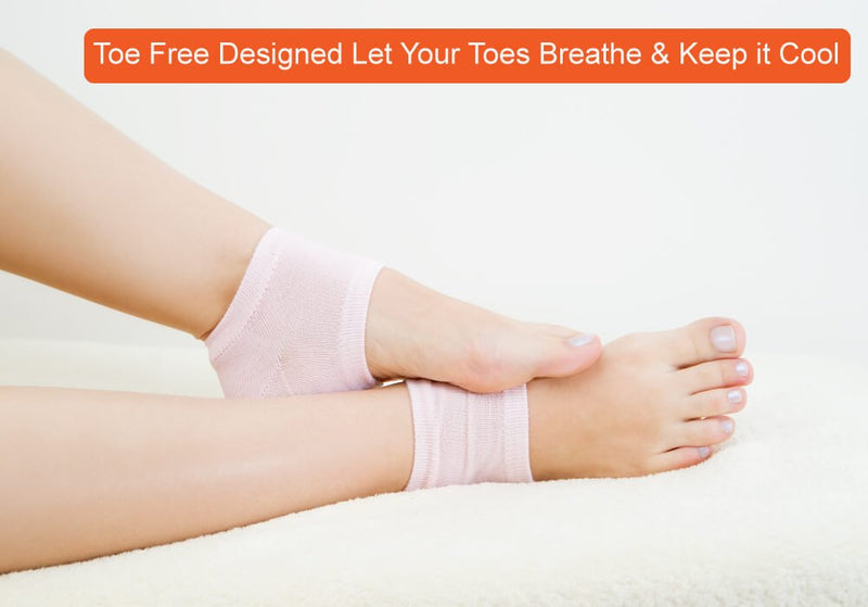 Selizo 5 Pairs Moisturizing Gel Heel Socks Open Toe Socks for Dry Hard Cracked Heels, 5 Colors - BeesActive Australia
