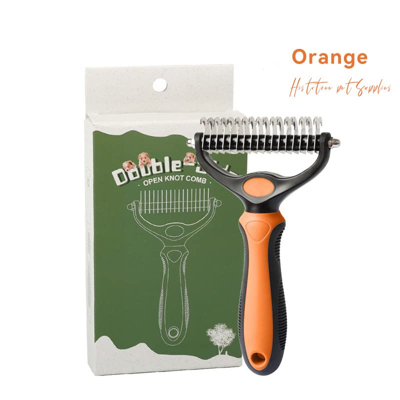 Undercoat rake for Dogs，Dog Deshedding Brush for Large Dogs，2 in 1 Dematting Comb & deShedding Tool for Long Hair Cats，Pet Hair Grooming Brush, Clear mats and tangles, Reduces Shedding by 95%… - BeesActive Australia