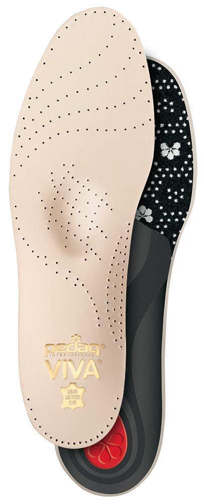Pedag Viva | Leather Arch Support Inserts | Handmade in Germany | Plantar Fasciitis Relief | Heel Cushion | Activated Charcoal Odor Control | Metatarsal Support Pad | Tan | Women US 7/ EU 37 - BeesActive Australia