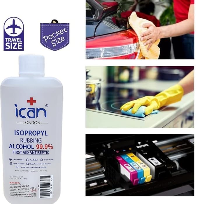 ican london isopropyl rubbing Alcohol 99.9% First aid Antiseptic Disinfectant 100ml - BeesActive Australia