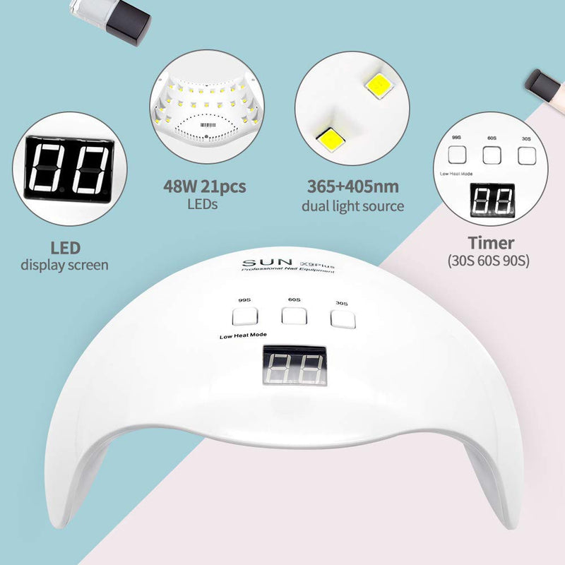 48W LED Nail Lamp, DIOZO Portable Nail Dryer Manicure/Pedicure Curing Lamp with 30s 60s 99s Timer Plus Gloves Gift Suitable for Fingernails and Toenails, Home and Salon - BeesActive Australia