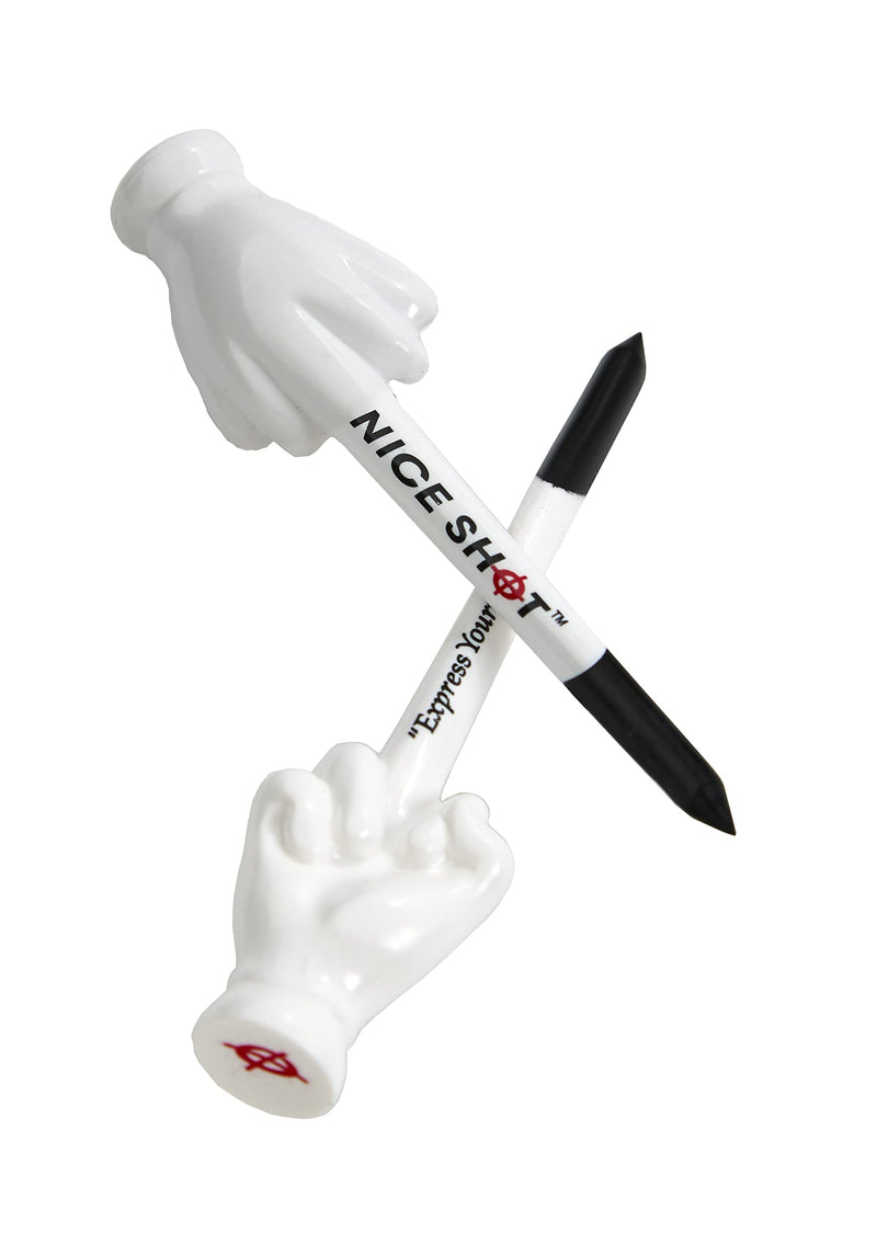 Nice Shot Bundle The Bird Men's Left Hand XLarge White Cabretta Leather Golf Glove + Nice Shot Patented Design Golf Tees - Express Yourself - 3 1/4 Inch Golf Tees - 12 Pack - BeesActive Australia