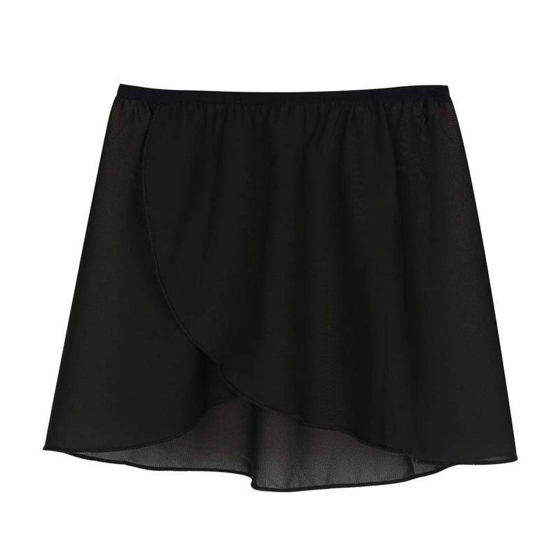 [AUSTRALIA] - FNYIVDNY Ballet wrap Skirt Chiffon Dance Skirt with Elastic Waistband for Girls&Women Black large(Height:4.92-5.58ft,Waist:21-31in) 