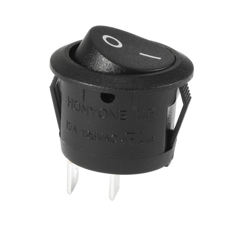 [AUSTRALIA] - RuoFeng 2-Pin Snap-In Round Rocker Latching ON/OFF Car/Boat Switch 10A/125V, 6A/250V Black Pack of 10 