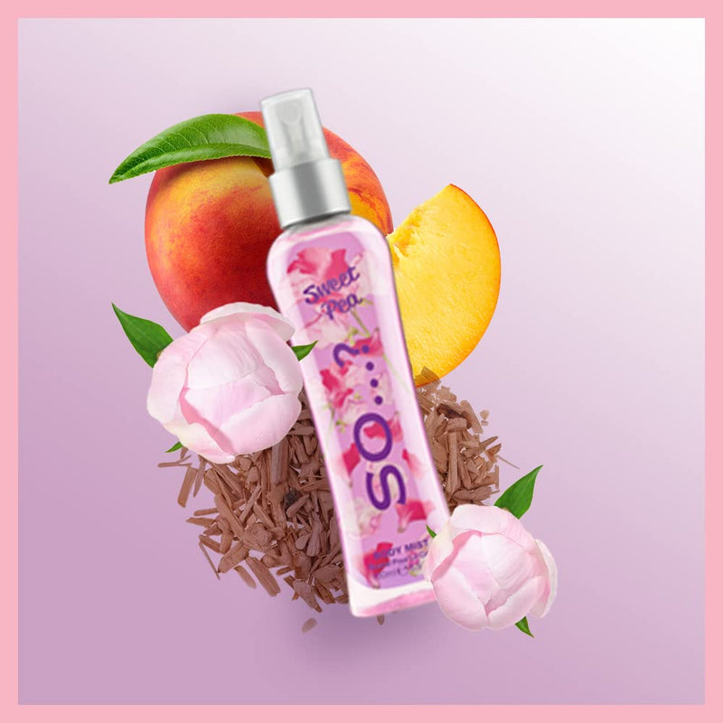 Body Mist By So…? Womens Sweet Pea Body Body Mist Fragrance Spray 100ml 100 ml (Pack of 1) - BeesActive Australia