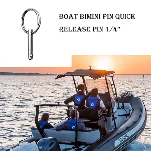 Boat Bimini Pin 4PCS Quick Release Pin 1/4" Diameter w/Lanyard Prevents Loss, Full 316 Stainless Steel, Boat Tops and Support Poles Sailboat Accessories, Bimini Top Pin - BeesActive Australia