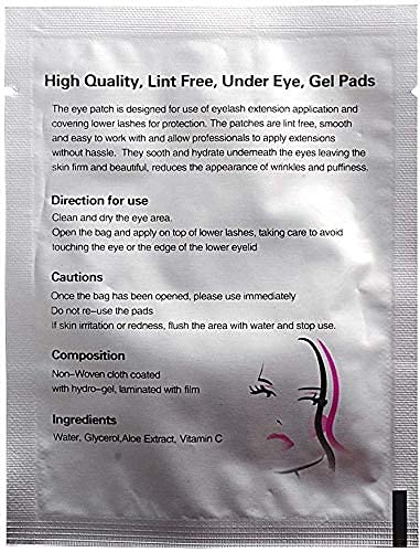 Eye Gel Pads - 50 Pairs of Eyelash Lash Extension Under Eye Gel Pads Lint Eye Patches with Smooth Front Side and Collagen Back Side - BeesActive Australia