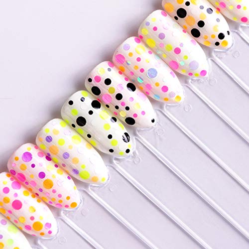 GOTONE 3 Boxes 36 Colors Nail Sequins, Ultra-thin Colorful Round Paillette 3D Nail Art Stickers Manicure Make Up DIY Decals Decoration Style1 - BeesActive Australia