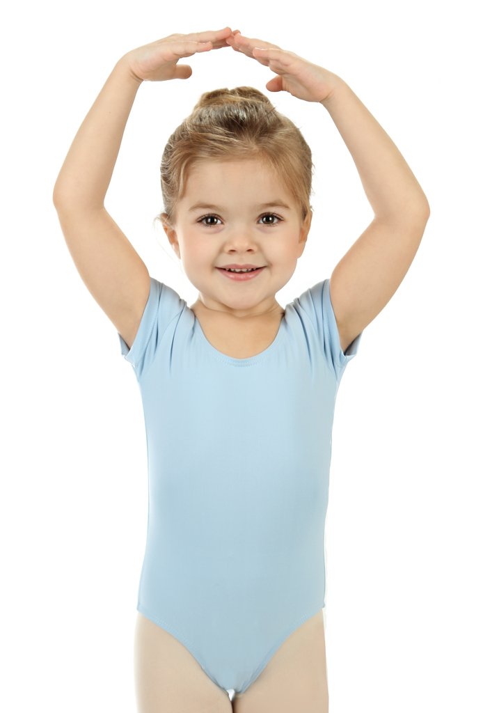 [AUSTRALIA] - Elowel Girls' Team Basics Short Sleeve Leotard Light Blue (size2-4) 