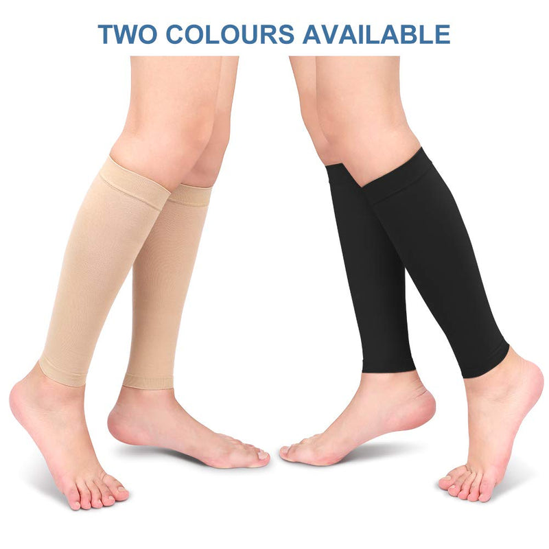Yosoo Health Gear Graduated Calf Compression Sleeves, Medical Footless Compression Socks Men Women Shin Splints Leg Brace 20-30mmHg with Graduated Pressure for Swelling Varicose Veins Calf (Black-XL) - BeesActive Australia