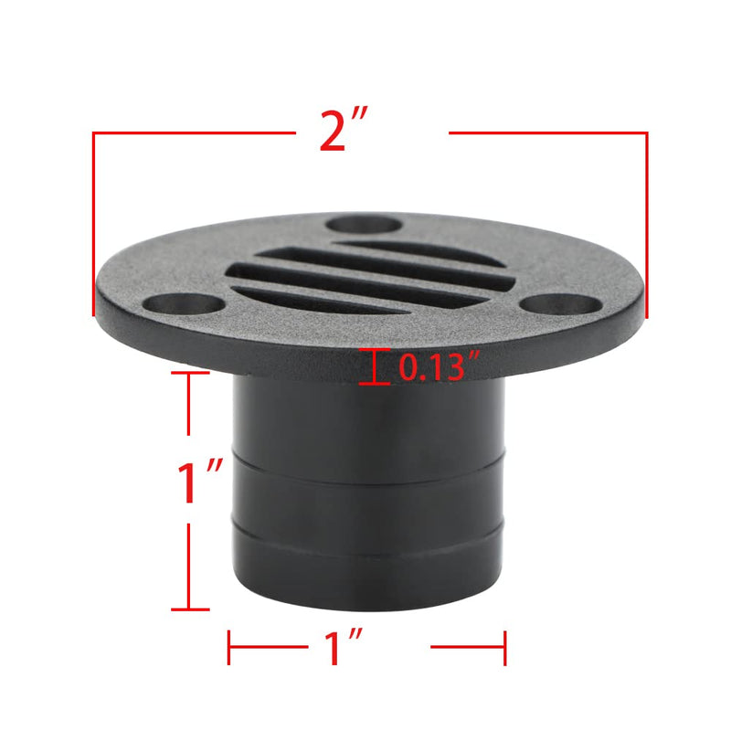 VTurboWay 2 Pcs Nylon 53 x 30mm Boat Floor Deck Drain Fit for Yacht Kayak Deck Drainage Supplies, Black, Free Mounting Screws - BeesActive Australia