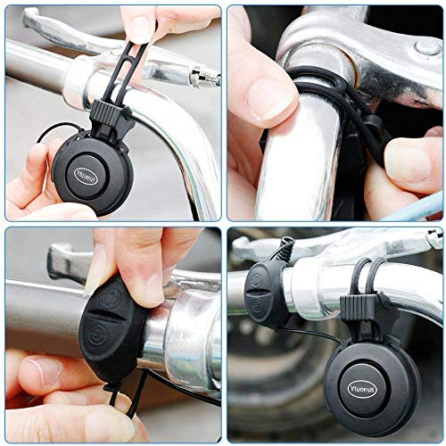 Ytuomzi Electric Bike Horn USB Rechargeable Bicycle Bell 120 db Invisible Cycling Alarm Loud Horn Waterproof 3 Modes Alert Ring for Mountain/Road Bike Scooters Handlebar 22-31.8mm Black - BeesActive Australia