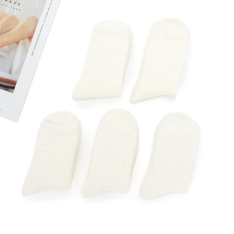 Zando Womens Fuzzy Socks Warm Slipper Socks Winter Fluffy Socks Cozy Fuzzy Socks Athletic Fleece Socks Cute Crew Socks One Size D 5/Pure White - BeesActive Australia