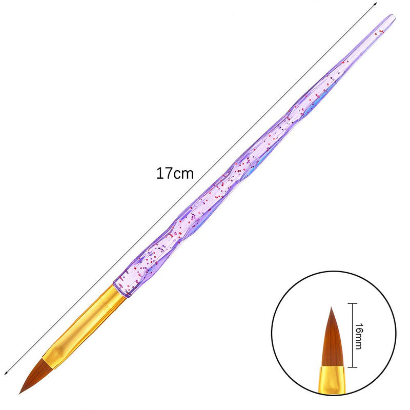 SILPECWEE 5Pcs Acrylic Nail Art Brush Set UV Builder Painting Flower Pen Salon&DIY Manicure Brush Tools NO2 - BeesActive Australia