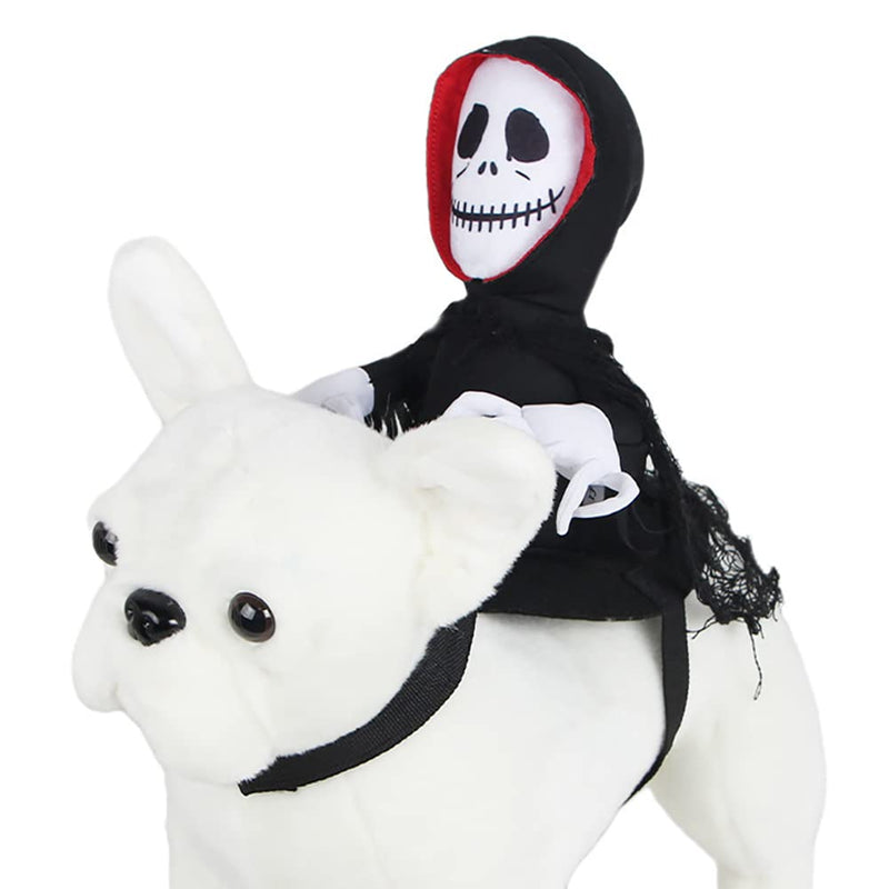 Ghost Dog Costume Halloween Pet Ghost Saddle Costume, Adjustable Halloween Grim Reaper Rider Style Dog Carrying Costume, Ghost Rider Pet Costume for Small Medium Large Dogs - BeesActive Australia