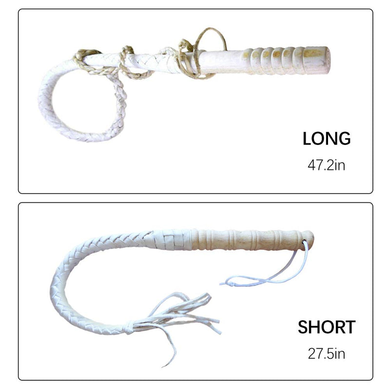 TINTON LIFE Leather Dog Protection Training Whip with Wood Handle Professional Agitation Whip Pet Exercise Tool Short - BeesActive Australia