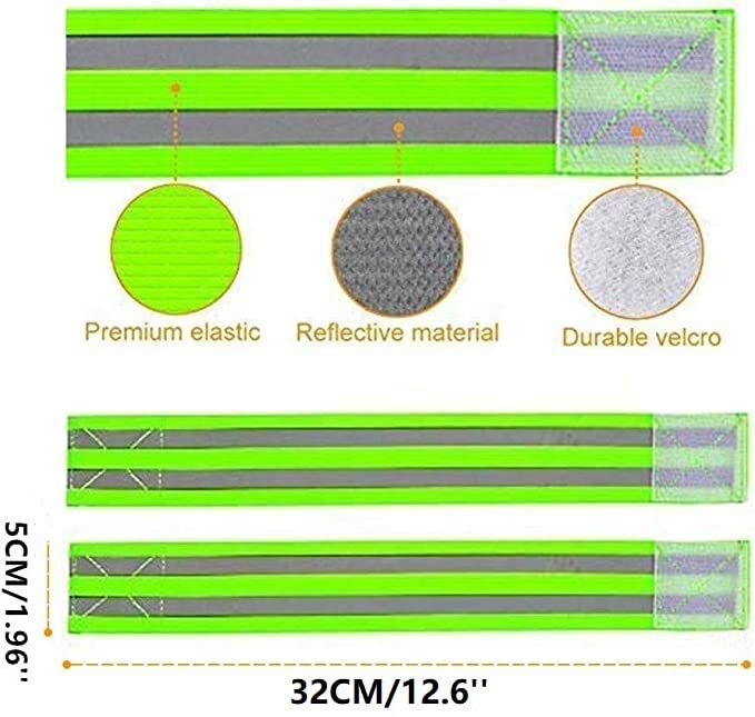 CSYSX High Visibility Reflective Bands for Wrist Arm Ankle Leg Adjustable Elastic Reflective Gear for Night Walking Cycling Running Jogging Outdoor Safety Reflector Straps Belt Vest 4bands - BeesActive Australia