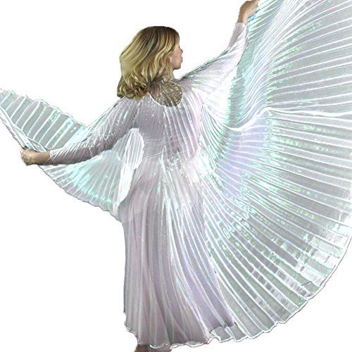 [AUSTRALIA] - Danzcue 360 Degree Worship Isis Wings Iridescent White Medium-Large 