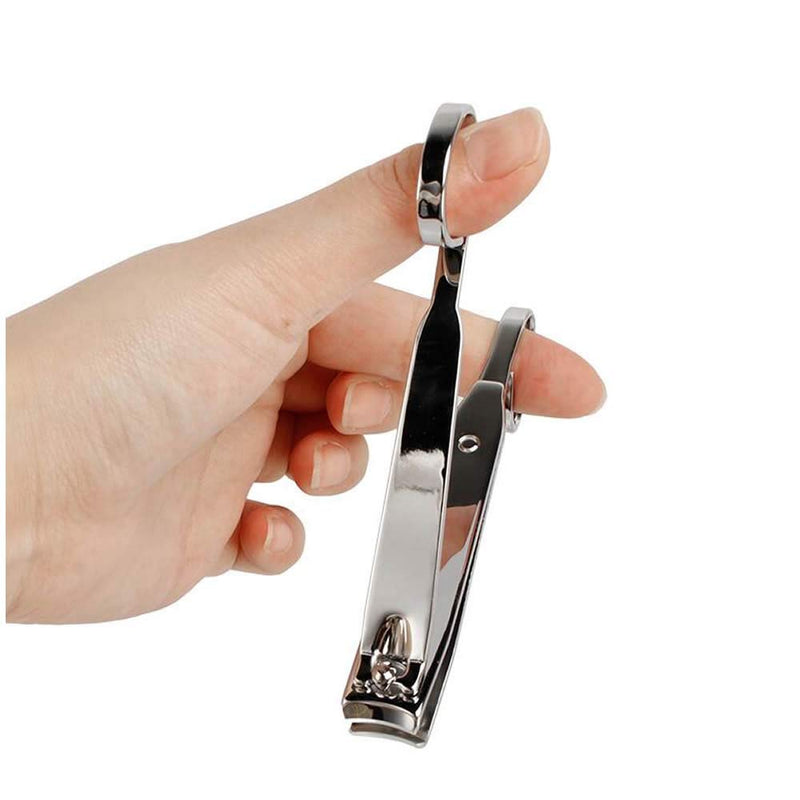 RONRONS Set of 3 Straight Edge Nail Clippers Scissor Comfort Stainless Steel Fingernail Toenail Cutter 360-Degree Rotating Head Easy Grip Style Manicure Pedicure Tools with Handles, Silver - BeesActive Australia