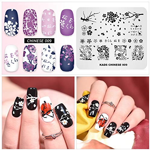 KADS Nail Art Stamping Plate Blum Flower Pattern Chinese Stye Image Plate Template for DIY Nail Art Design(CN009) CH009 - BeesActive Australia