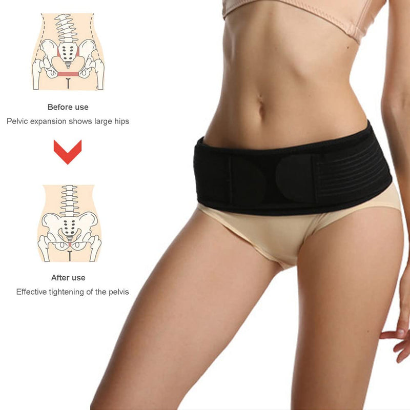DZOZO Sacroiliac SI Joint Hip Belt Sacroiliac Joint Belt Elastic Support Band Anti-Slip Pelvic Lower Back Support Brace Sacroiliac Belt Compression Adjustable Sacroiliac Hip Waist Compression Belt Black-A - BeesActive Australia