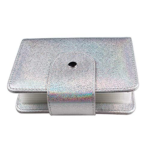 FingerAngel 20Slots Nail Stamping Plate Case Holographic Nail Art Image Holder Rainbow Laser Design Rectangular Nail Art Plate Organizer For Large Size 6X12CM Nail Art Plates (Silver) Silver - BeesActive Australia