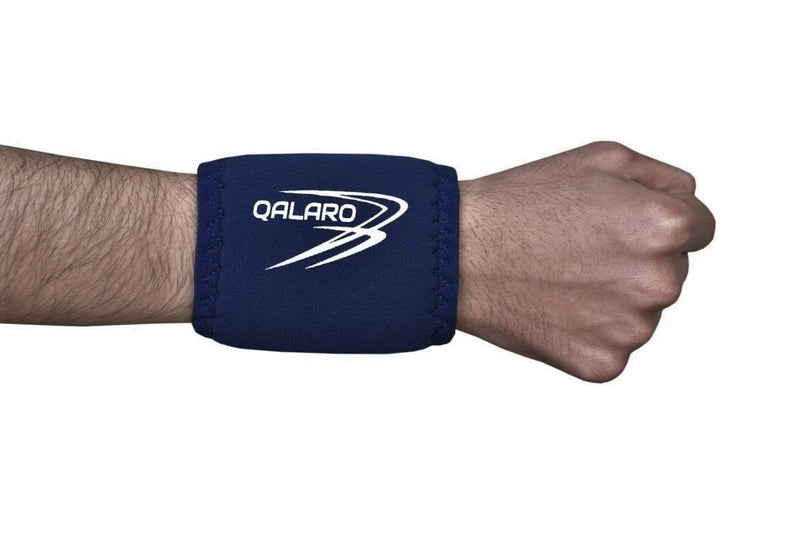 QALARO 4" Neoprene Wristbands | Gymnastics | Tumbling | Acrobatics | Wrist Supports Navy Blue Small - BeesActive Australia