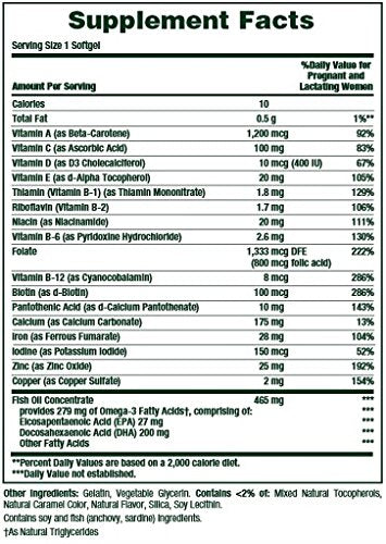 Nature's Bounty Prenatal Multivitamin with 200 mg DHA Softgels, 60 Count - BeesActive Australia